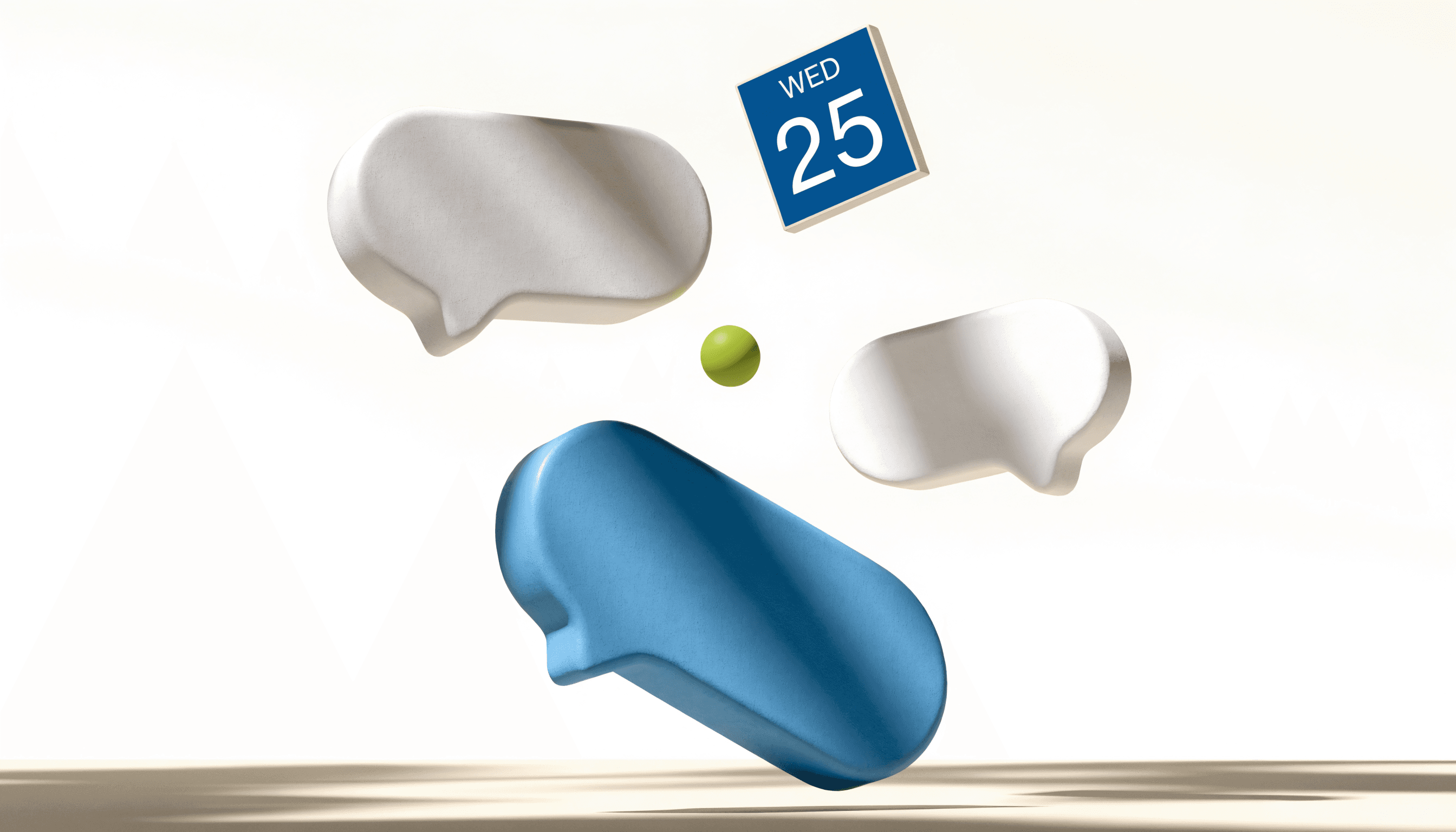 Chat messages and a calendar working together — MakoChat connects conversations to your schedule